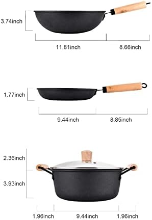 Komplet 3-częściowy Maifan: wok, patelnia, rondel